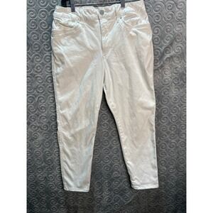 Seven7 Women's White Denim‎ Skin Fit Cropped Jeans Size 14